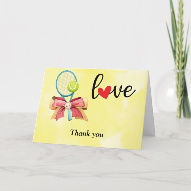 Tarjeta De Agradecimiento Rastreo de tenis con amor (Anverso)