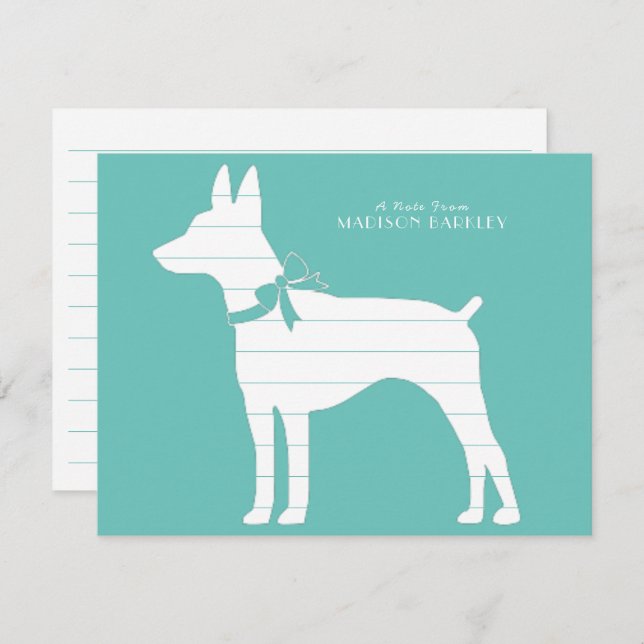 Tarjeta De Agradecimiento Rat Terrier Dog Puppy (Anverso / Reverso)