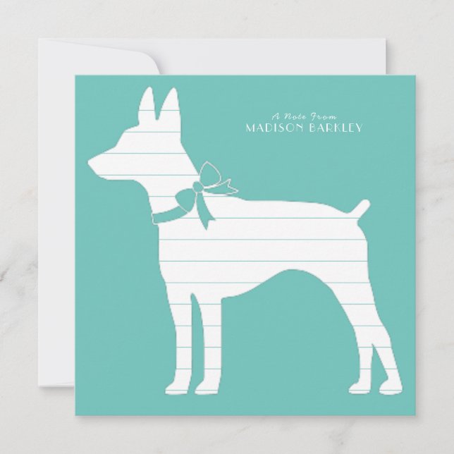 Tarjeta De Agradecimiento Rat Terrier Dog Puppy (Anverso)