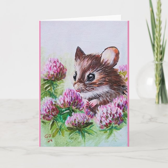 Tarjeta De Agradecimiento Ratón y amante (Anverso)