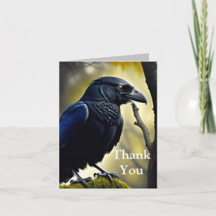 Tarjeta De Agradecimiento Raven Rústico - Guardián de las Naturas