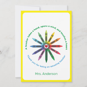 Tarjeta De Agradecimiento Ray of Crayons / Apreciación del profesor