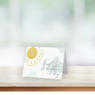 Tarjeta De Agradecimiento Ray of Sunshine Clouds Gender Neutral Baby Shower