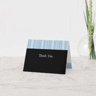 Tarjeta De Agradecimiento Raya Azul Claro Gracias