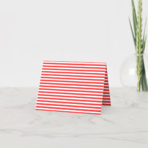 Tarjeta De Agradecimiento Rayado Horizontal Simple Rojo Rosado y Blanco