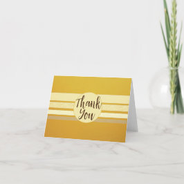 Tarjeta De Agradecimiento Rayas amarillas mostaza en blanco dentro