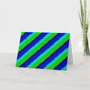 Tarjeta De Agradecimiento Rayas Azules Verdes de Vidrio Roto