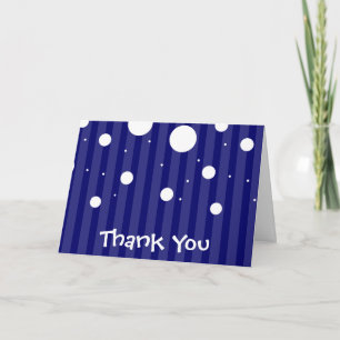 Tarjeta De Agradecimiento Rayas azules y blancas y puntos de polka