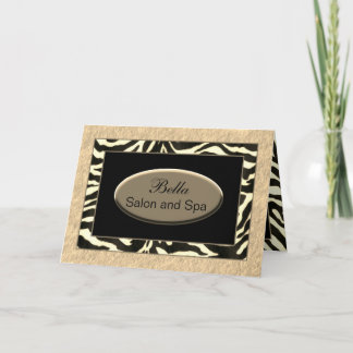 Tarjeta De Agradecimiento rayas de cebra oro y Moda negra Negocios Gracias
