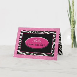 Tarjeta De Agradecimiento rayas de cebra rosa y Moda negra Negocios Gracias