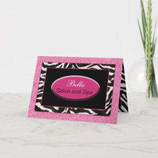 Tarjeta De Agradecimiento rayas de cebra rosa y Moda negra Negocios Gracias