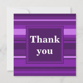 Tarjeta De Agradecimiento Rayas moradas monográficas