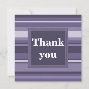 Tarjeta De Agradecimiento Rayas moradas monográficas