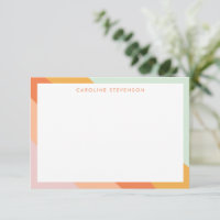 Rayas Retro Naranja Menta Pastel Nombre Personaliz