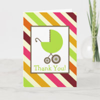 Rayas y Green Carriles Baby Shower Gracias