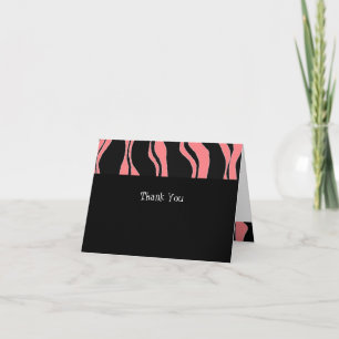 Tarjeta De Agradecimiento Rayo de cebra rosa y negro Gracias
