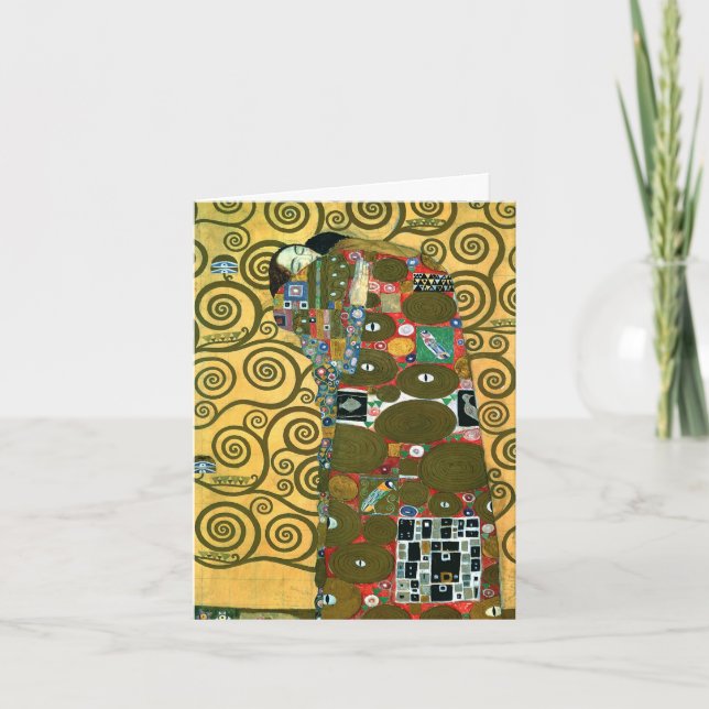 Tarjeta De Agradecimiento Realización (El abrazo) de Gustav Klimt Boda (Anverso)