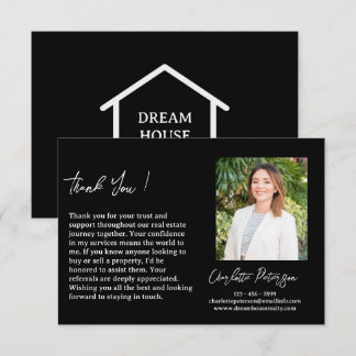 Tarjeta De Agradecimiento Realtor Real Estate Agent Referral &