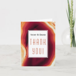 Tarjeta De Agradecimiento Rebanada de geoda de ágata roja foto de agradecimi