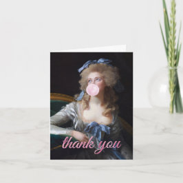 Tarjeta De Agradecimiento Recatada con chicle rosa