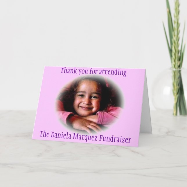 Tarjeta De Agradecimiento Recaudador de fondos de Daniela (Anverso)