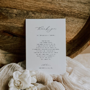 Tarjeta De Agradecimiento Recepción de boda Minimalista KRISTEN Gracias