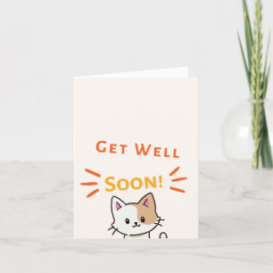 Tarjeta De Agradecimiento Recibir pronto un mensaje con un gato lindo