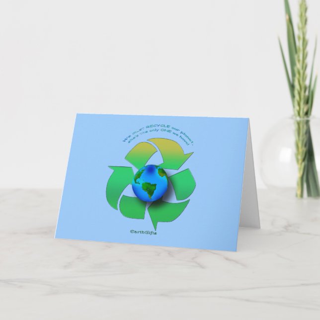 Tarjeta De Agradecimiento RECICLAR NUESTRA Serie PLANETA (Anverso)