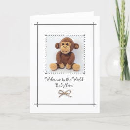 Tarjeta De Agradecimiento Recién nacido Crochet Monkey Greetings Card Person