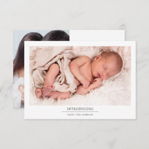 Tarjeta De Agradecimiento Recién nacido de Estadísticas de Nacimiento Fotogr