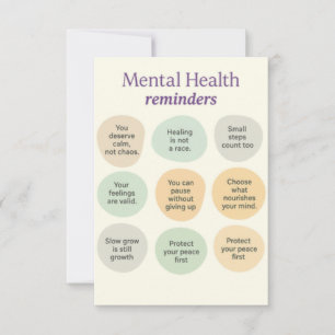 Tarjeta De Agradecimiento Recordatorio de Salud Mental Pastel