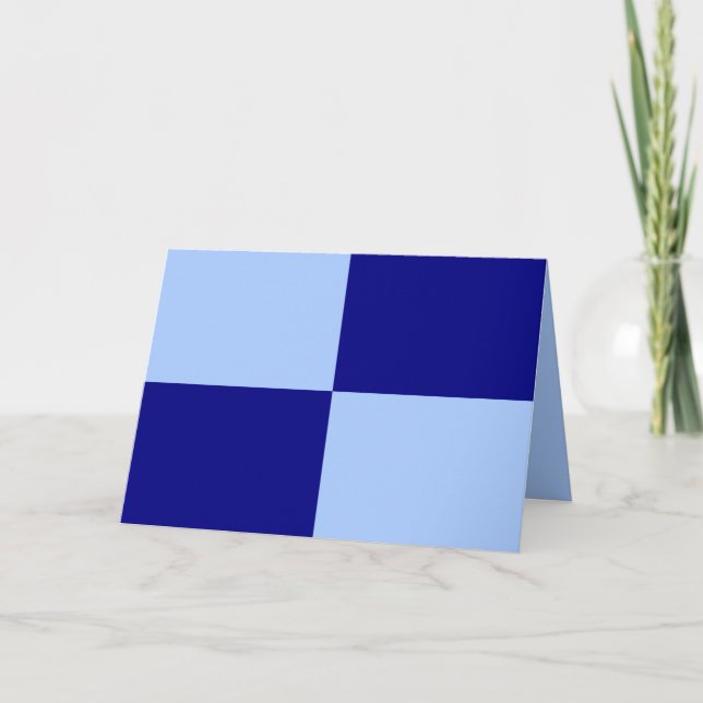 Tarjeta De Agradecimiento Rectángulos azul claro y azul oscuro (Anverso)