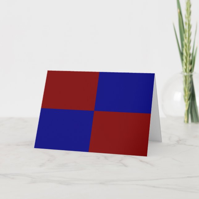 Tarjeta De Agradecimiento Rectángulos azul y rojo oscuro (Anverso)