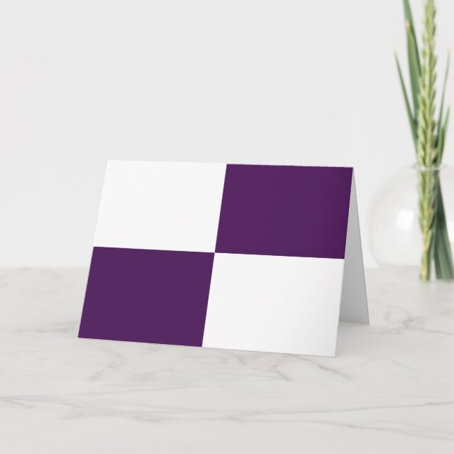 Tarjeta De Agradecimiento Rectángulos reales púrpura y blanco (Anverso)