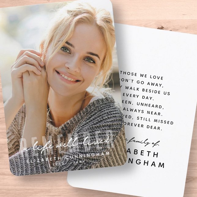 Tarjeta De Agradecimiento Recuerde la modernidad de la imagen simple y elega (Subido por el creador)