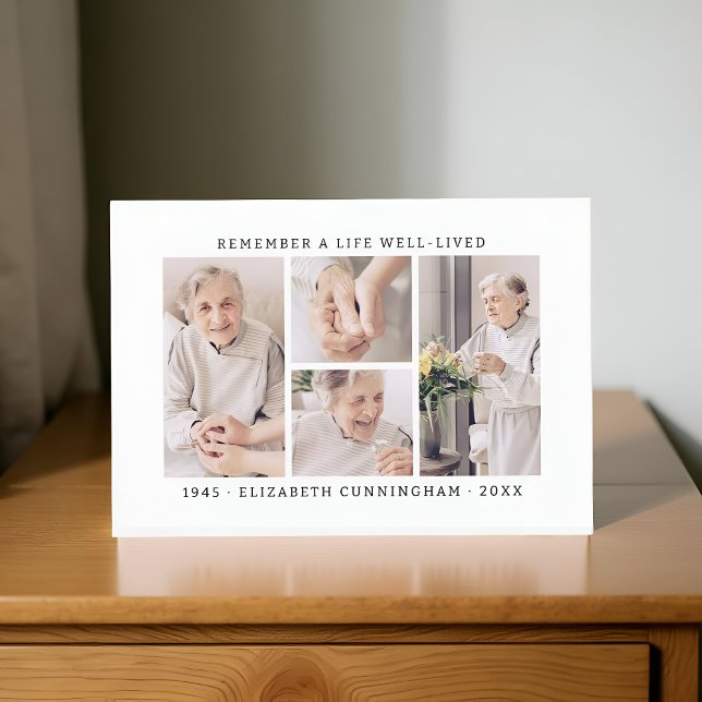 Tarjeta De Agradecimiento Recuerde Una Vida Moderna Sencilla 4 Collage de fo (Subido por el creador)