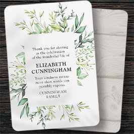 Tarjeta De Agradecimiento Recuerdo conmemorativo del follaje acuático modern