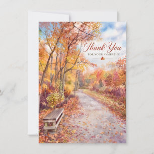Tarjeta De Agradecimiento Recuerdo de camino de otoño simpatía
