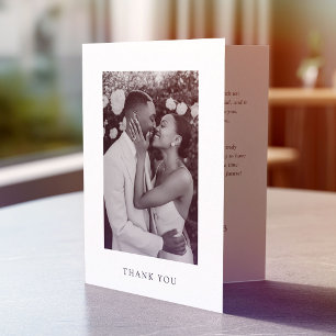 Tarjeta De Agradecimiento Recuerdo de foto de boda elegante y atemporal