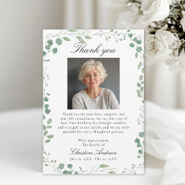 Tarjeta De Agradecimiento Recuerdo de simpatía después del funeral de eucali