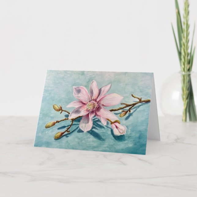 Tarjeta De Agradecimiento Recuerdos de Magnolia (Anverso)