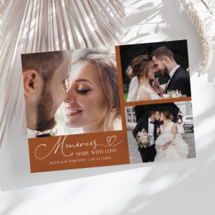 Tarjeta De Agradecimiento Recuerdos Hechos Con Amor Boda Foto De Terracota