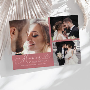 Tarjeta De Agradecimiento Recuerdos Hechos Con Amor Boda Rosa Foto Multi