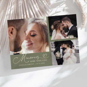 Tarjeta De Agradecimiento Recuerdos Hechos Con Amor Boda Verde Salvia Foto