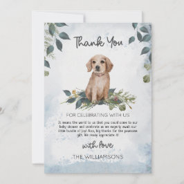 Tarjeta De Agradecimiento Recuperar Baby Shower de perrito acuático de cacho