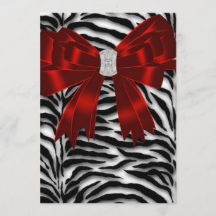 Tarjeta de agradecimiento Red Black Zebra