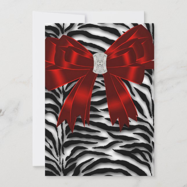 Tarjeta de agradecimiento Red Black Zebra (Anverso)