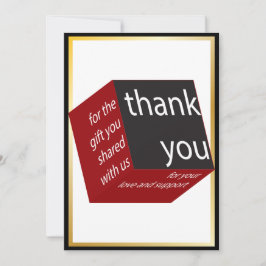 Tarjeta De Agradecimiento Red de cubo geométrico | Regalo de Boda Black High