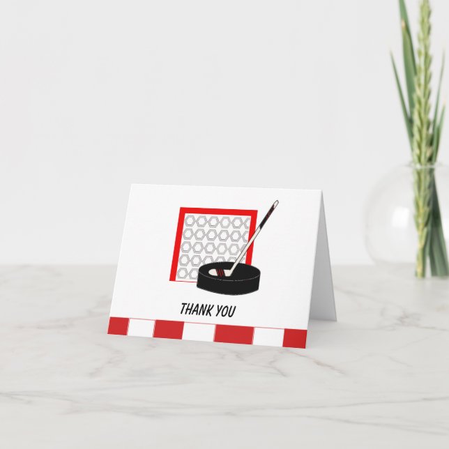Tarjeta De Agradecimiento Red de Hockey Gracias (Anverso)