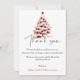 Tarjeta De Agradecimiento Red Floral Christmas Wreath – Elegant Holiday